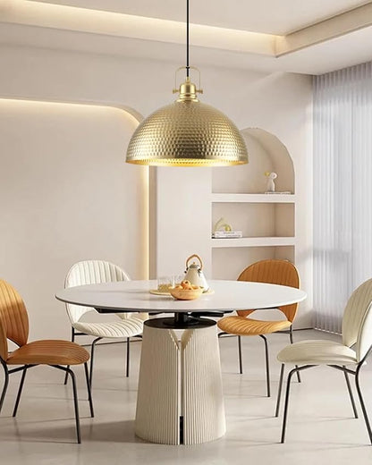 1 Pack Gold Pendant Light 16 inch, Hammered Large Dome Pendant Light, Industrial Farmhouse Pendant Lights Kitchen Island, Gold Island Pendant Lights for Kitchen, Dining Room Living Room