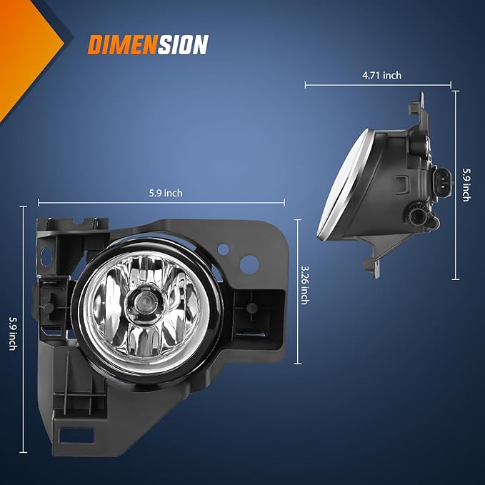 Nilight Fog Light Assembly Compatible with 2009 2010 2011 2012 2013 2014 Nissan Maxima Clear Lens Lamps Replacement H11 12V 55W Bulbs