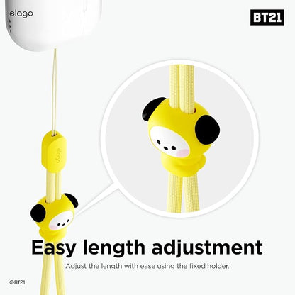 elago | LINE FRIENDS BT21 [OFFICIAL MERCHANDISE] Lanyard Wrist Strap, phone charm, keychain, Anti drop, Adjustable Button