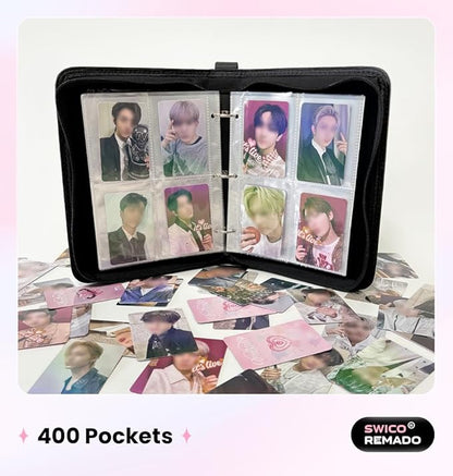 Cute Photocard Binder 400 Pockets Photocard Holder Book with Sleeves Photo Album for Lomo Cards