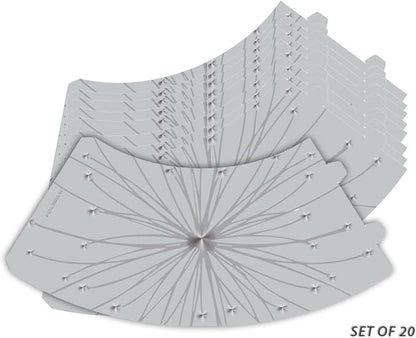 Royal Designs Vellum Tea Light Paper Wine Glass Lampshade, Gray Starburst, Set of 20,TLS-1014-20