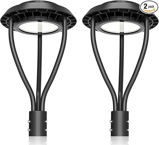 KUKUPPO 2Pack 150W LED Post Top Light 150W/120W/90W Wattage Selectable ETL Listed 21000Lm LED Post Pole Top Light Dusk to Dawn IP65 Waterproof for Outdoor Commercial Pole Light Fixture AC100-277V