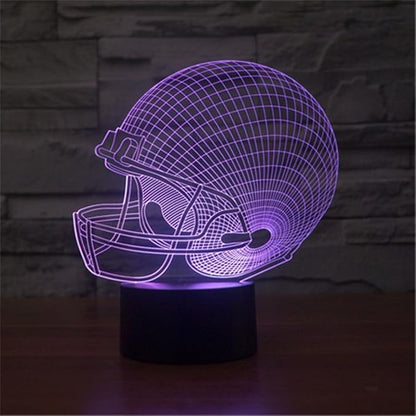 Ticent Football Helmet 3D Lamp Optical Illusion Light, 7 Colors Changing Touch Control Soccer Night Light for Christmas Gifts