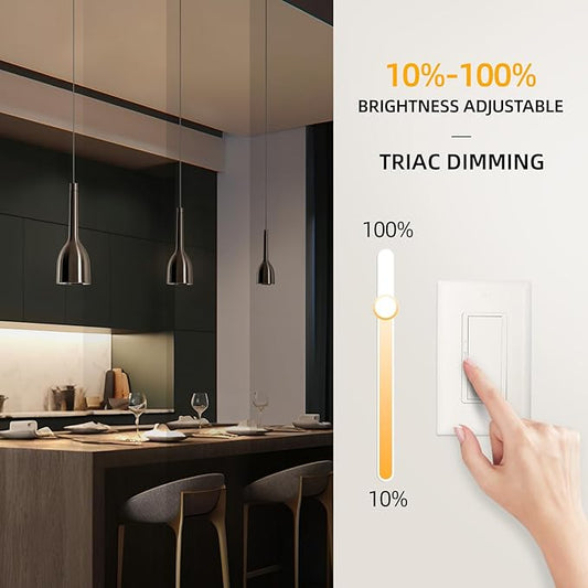 Aisilan 7W LED Modern Pendant Light Brushed Nickel Dimmable CRI 97 Hanging Light Fixture Warm White Mini Pendant Spot Lights for Kitchen Island Living Room Bedroom