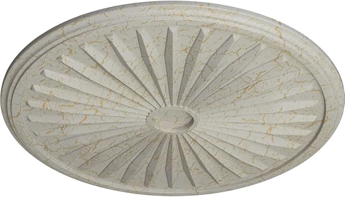 Ekena Millwork Leandros Ceiling Medallion, Pot of Cream Crackle