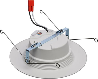 Satco LED Retrofit Downlight with Stepped Baffle, CCT Selectable 2700K/3000K/3500K/4000K/5000K, 5-6 Inch Round (High Lumen), White