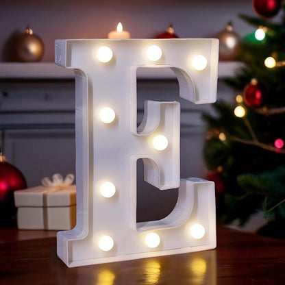 LED Light Up Marquee Letters, Battery Powered Decorative LED Letter Lights, Alphabet Light Up Letters for Wedding Birthday Party,Holiday Lamp or Home Bar Decoration (Letter E)