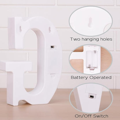 Small Led Marquee Letters, Light Up Letters, 8.58 Inch Led Letter Lights, Battery Powered Lighted Sign for Table, Party, Birthday, Christmas Decor (Letter G)