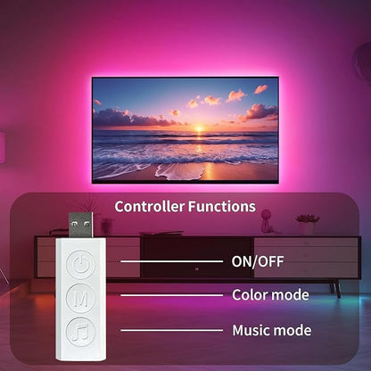 KSIPZE LED Lights for TV, 9.9ft TV led Backlight for 32-43 Inch TVs RGB TV Backlight Behind Music Sync Bluetooth APP & Button Control TV LED Strip Lights USB Powered for Bedroom/Gaming