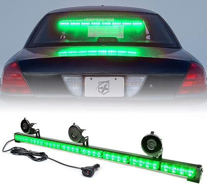 Xprite 35.5" Traffic Advisor Light Bar, LED Emergency Strobe Lights with 21 Flash Patterns, Suction Mount & Cigarette Plug, Strobe Lights for Trucks, SUV, Car - Green