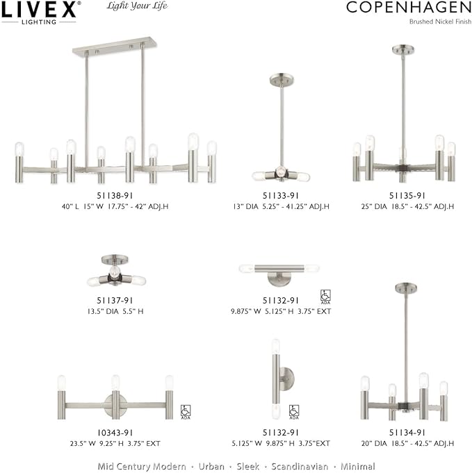 Livex Lighting 5 Lt Brushed Nickel Chandelier