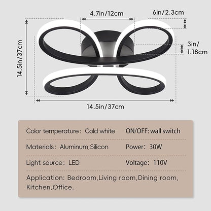 ADISUN Modern LED Ceiling Light, 6000K Semi Flush Mount Ceiling Light Fixture for Living Room, Bedroom, Corridor, Aisle, Hallway - Indoor Lamp, 2 Pack