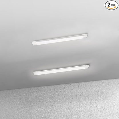 2-Pack 2FT LED Batten, Close to Ceiling Light fixtures, 20W, Ultra-Thin Day Light, 4000K, IP20, LED Ceiling Light for Garage, Stores, Warehouse, Office, Corridor, supermarkets, etc.