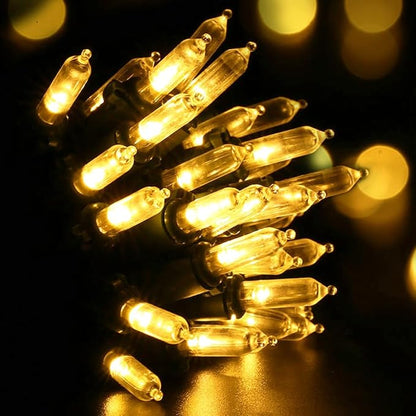 RECESKY 2 Pack Christmas String Lights with Built-in Timer - Total 100 LED 36ft Fairy Battery String Lights - Mini Lighting for Garden Festival Living room Xmas Tree Christmas Decorations - Warm White