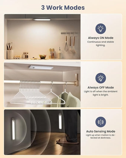 Pak Under Cabinet Lighting, 5 Pack 8 Inch 41 LED Motion Sensor Lights, Rechargeable Battery Operated Closet Light, Wireless Magnetic Dimmable 6500K Daylight White Under Counter Lights for Kitchen