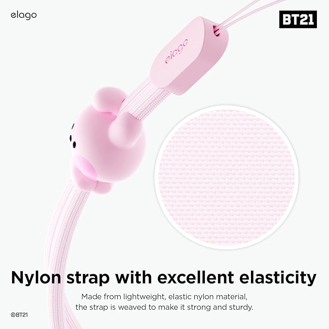 elago | LINE FRIENDS BT21 [OFFICIAL MERCHANDISE] Lanyard Wrist Strap, phone charm, keychain, Anti drop, Adjustable Button