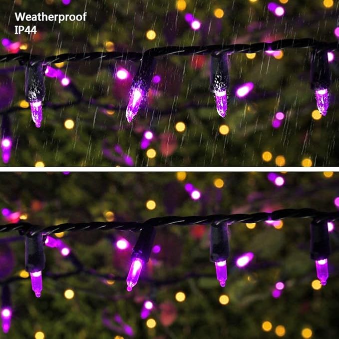 Brizled Purple String Lights, 33ft 100 LED Christmas Lights Outdoor, Connectable Purple String Light 120V UL Certified Christmas Tree Light, Indoor Xmas Light for Xmas Tree Easter Halloween Party Home