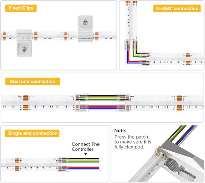BTF-LIGHTING FCOB COB RGBCCT Color Changing LED Strip,UL Listed 960LED/m High Density 16.4FT RGB+Tunable White 3000K-6000K DC12V 12mm Width Flexible Light for Home Decor(No Adapter or Controller)