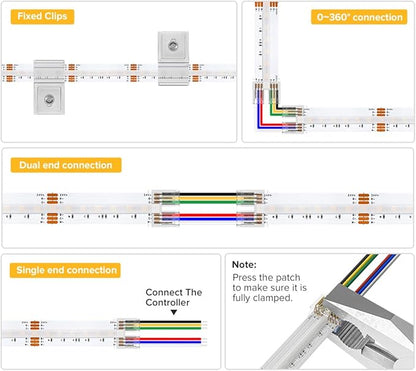 BTF-LIGHTING FCOB COB RGBCCT Color Changing LED Strip,UL Listed 960LED/m High Density 9.8FT RGB+Tunable White 3000K-6000K DC24V 12mm Width Flexible Light for Home Decor(No Adapter or Controller)