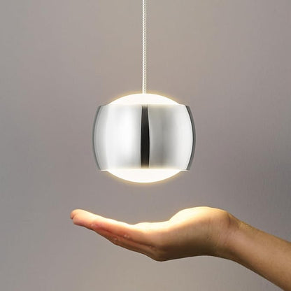 Modern LED Dimmable Pendant Light fixtures,Mini Island Pendant Lighting for Kitchen Island Dinning Room,Bedroom,Bar, Kitchen Island Ceiling Hanging Light Fixtures(Chrome-1-Pack)