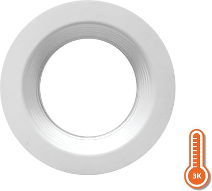 DLR4(v6) 4-inch White 3000K Recessed LED Downlight with Baffle (DLR46071203KWHBF)