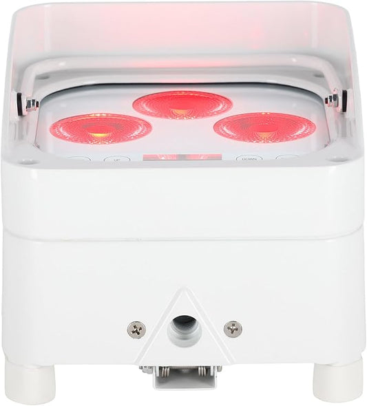 Rockville Wet PAR 50 White 25W Waterproof Battery DJ Light, RGBWA+UV LEDs, Wireless DMX, RF Remote, Long Battery Life, for Outdoor Events and DJs