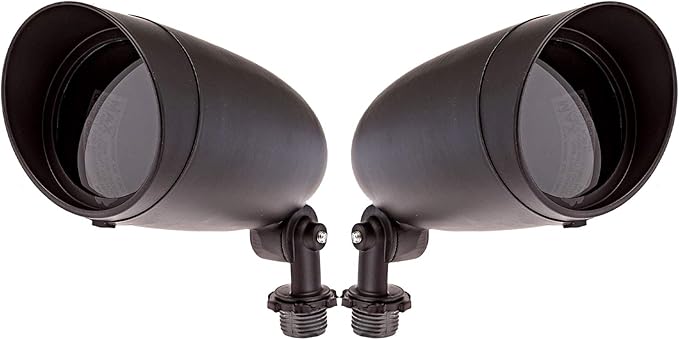 Lighting One Light PAR20 120 Volt Die Cast Aluminum Durable Outdoor Landscape Security Lighting Flood, Dark Bronze - Pack of 2