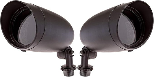Lighting One Light PAR20 120 Volt Die Cast Aluminum Durable Outdoor Landscape Security Lighting Flood, Dark Bronze - Pack of 2