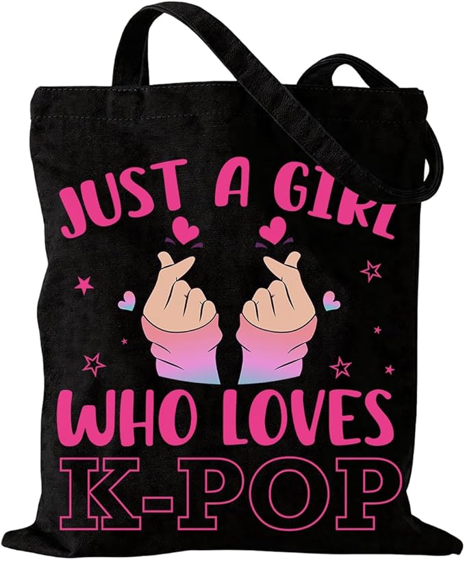 K-Pop Gift Tote Bag for Kpop Music Lover Korean Drama Canvas Tote Bag Gift for K-Pop Lover, Double-Sided Print Bags