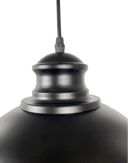BRIGHTESS Ecopower Industrial Barn Pendant Light, Retro Candelabra Ceiling Light, Metal Farmhouse Kitchen Lighting, E26 Base, 14.7FT Cord, Black