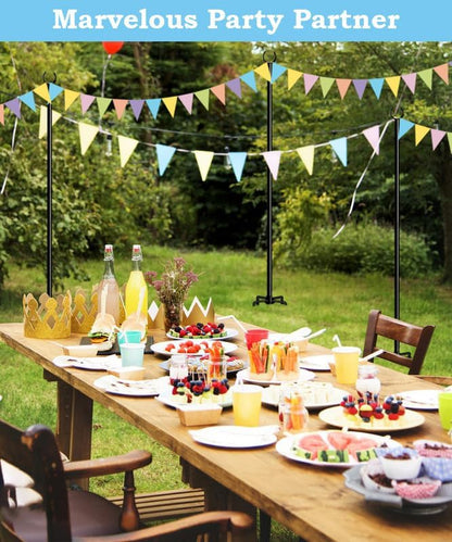 10FT String Light Pole Stand, Outdoor String Lights Hanging, Use for Backyard, Garden, Patio, Party, Festival, Wedding, Picnic, Matte, 3 Pole