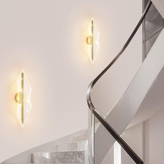Modern Wall Sconce Lights Gold Wall Lghting LED Dimmable Wall Lamp for Living Room Hallway Bathroom Bedroom Stairs Indoor 22.4In
