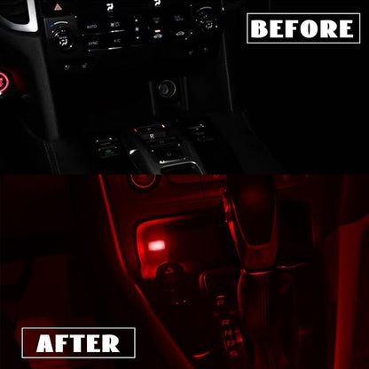 NTNEV 4PCS USB LED Car Interior Atmosphere Lamp, Mini Led USB Lights for Car Decoration, Ambient Lighting Kit, Plug-in USB Interface, Universal Car Interior Accessories (Red)