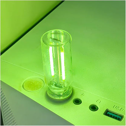 USB LED Car Interior Atmosphere Light, Portable Mini Ambient Light Retro Car Lamps, Plug-in USB Touch Control LED Night Light Auto Interface Charging Lamp for Cars Hallway Bedroom (Green)