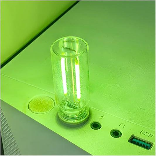 USB LED Car Interior Atmosphere Light, Portable Mini Ambient Light Retro Car Lamps, Plug-in USB Touch Control LED Night Light Auto Interface Charging Lamp for Cars Hallway Bedroom (Green)