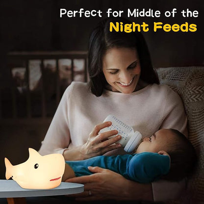 Tremdwoto Night Light for Kids, 7 Colors Shark Night Light Rechargeable Squishy Silicone LED Nightlight Lamp as Birthday Gifts for Baby Boys Children Toddlers Tween Girls Nursery