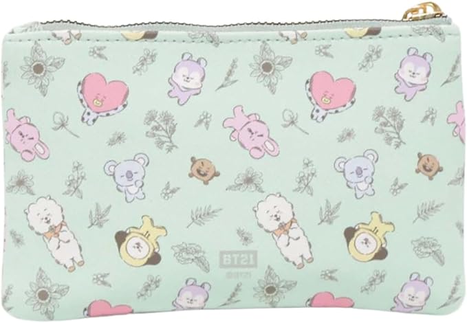 Impressions Vanity BT21 3-PC. Makeup Bag Set with Large, Medium, and Small Pouches, Makeup Organization with Inner Slip Pocket, Clear PVC Material, Travel Cosmetic Bag for Women's Daily Essentials
