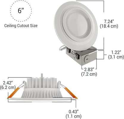 HALO 6 in Dual Zone Smart Wi-Fi Canless LED Ceiling Light Fixture 4-Pack Connected by WiZ Pro, Dimmable, Full Color, SpaceSense Motion Detection - RLWZDZC6-4PK