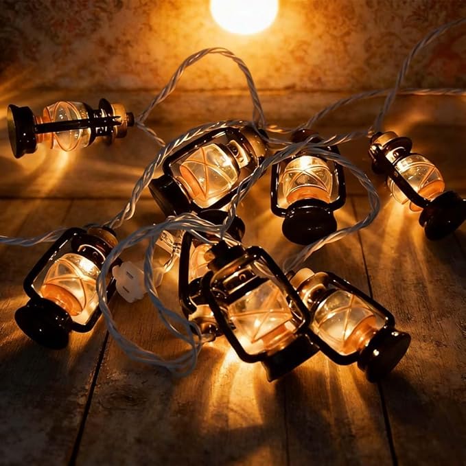 8.5Ft Black Mini Kerosene String Lights Outdoor, Summer Beach Themed Decoratives String， Plug in Indoor Fairy Lights for Outdoor Indoor Beach Tropical Party Bedroom Birthday Decor