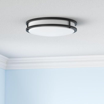 hykolity 16 inch Dimmable LED Flush Mount Ceiling Light, Oil Rubbed Bronze, 36W, 2200LM, 2.7/3/3.5/4K/5K Adjustbale, 120°Light Angle, CRI90, Ceiling Lamp for Bedroom, Kitchen, Office,ETL Listed