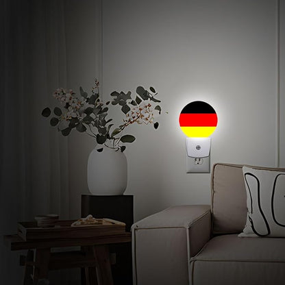 Germany Flag Night Light Auto Sensor Led Dusk to Dawn Lamp Home Decor for Men Women