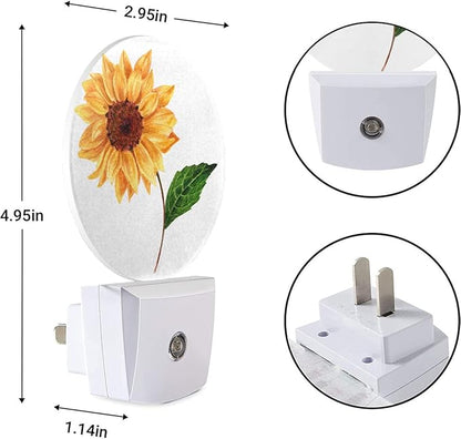 EKOBLA Sunflower Plug-in Night Light, Happy Spring Floral LED Nightlight with Sensor for Kids & Grandparents