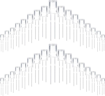 Mudder 180 Pcs Valentine LED 5mm String Light Mini Replacement Bulb Energy Efficient LED Halloween Wire Light Connectable Home Decor for Festival Patio Garden Christmas Wedding Holiday (Cold White)
