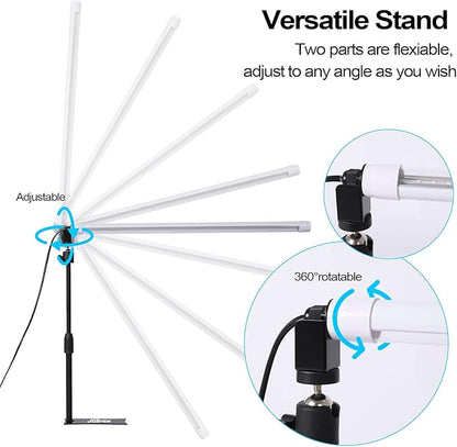 Standing LED Grow Light，Adjustable 2ft T8 Bar Plant Light, White 4500K Full Spectrum Plant Grow Lamp on Stand for Indoor Plants Seed Starting, Seedlings, Veg, Flower