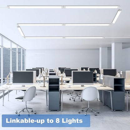 Airand Led Garage Light 5FT Shop Lighting Fixture with Plug in Cord,Waterproof LED Lights 5000K Under Cabinet Lighting Tube Lights 45W for Kitchen Bathroom Workbench