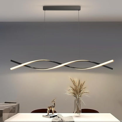 Modern LED Pendant Lights, 47in Chandelier Dimmable with Remote Control 3000k-6000K Adjustable Color Temperature, Aluminum Island Lighting Lamp Fixture for Kitchen, Dining Room, Billiard Room