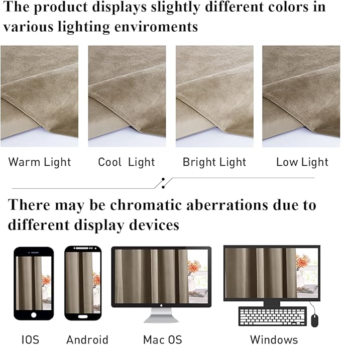 StangH Camel Beige Sliding Door Curtains - Super Soft Velvet Thermal Insulated Drapes Luxury Back Tab Privacy Room Dividers for Living Room Theater Store Office, W100 x L96, 1 Panel