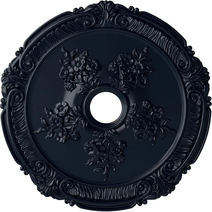 26"OD x 3 3/4"ID x 1 1/2"P Attica with Rose Ceiling Medallion (Fits Canopies up to 4 1/2"), Hand-Painted Midnight Dream
