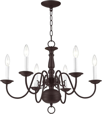 Livex Lighting 5006-07 Williamsburgh 6-Light Chandelier, Bronze,18Hx24W