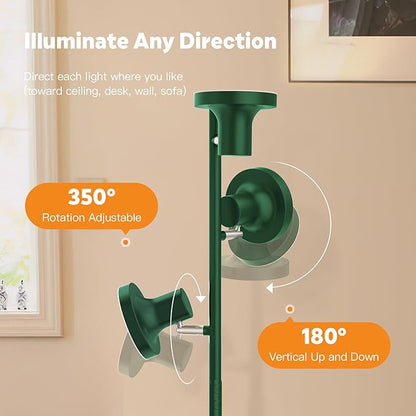 SIBRILLE 36W LED Tree Floor Lamp, Modern Dimmable Standing Lamp with Remote & Touch Control, 4 Color Temperatures, 3 Rotatable LED Light Floor Lamps for Living Room, Bedroom, Office